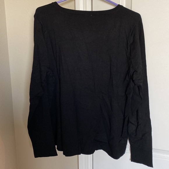 Black sweater with pretty beaded detail at neckline - Picture 2 of 5